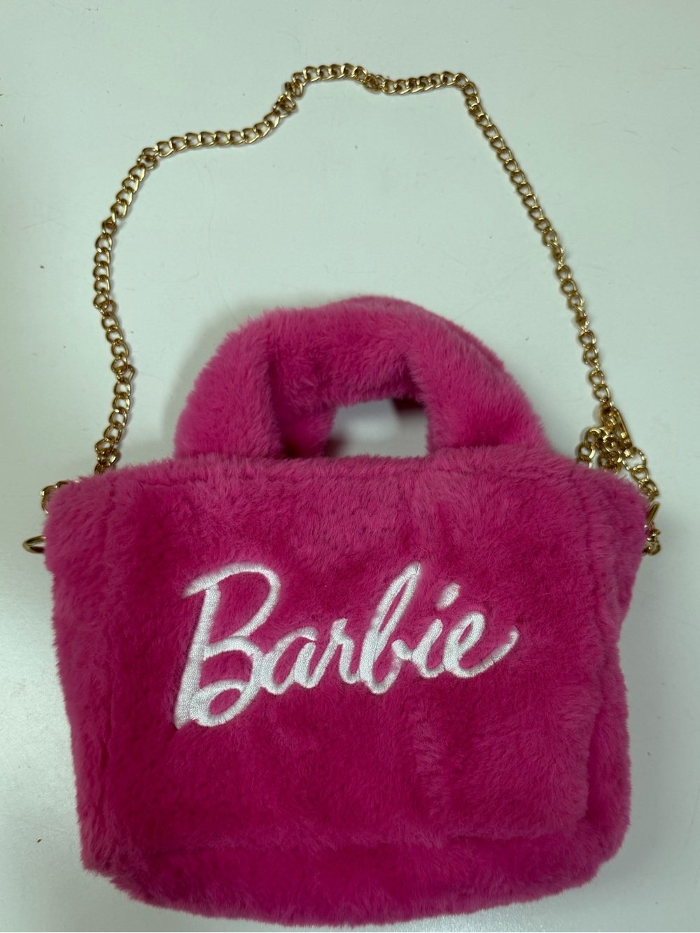 Skinnydip London x Barbie Mattel 2023 Pink Faux Fur Crossbody Mini Tote Bag - Picture 11 of 16